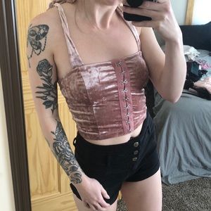 Pink velvet top